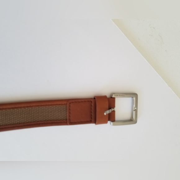 Michael Kors Men's Leather Trim Belt Silver Plated Buckle Size 40 Tan - Picture 9 of 15